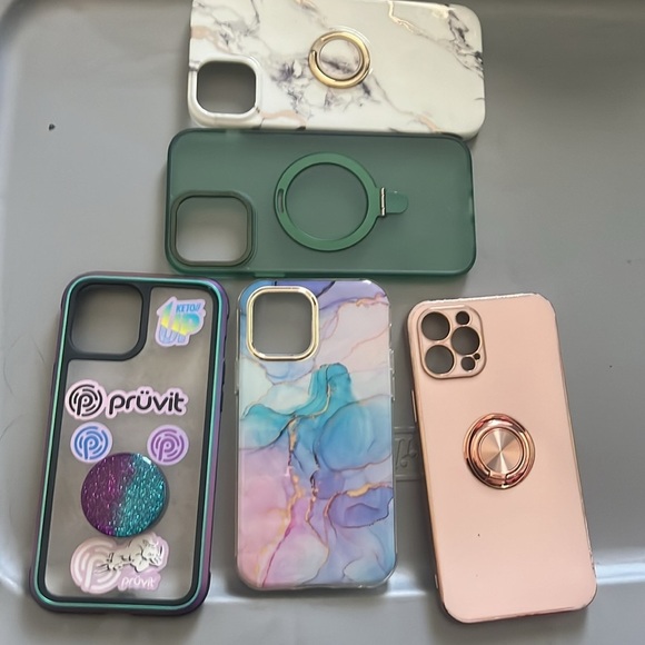 iPhone 14 LOT Pro Max Phone Cases Cute LUXURY ELECTROPLATED RING GRIP PHONE CASE - Picture 2 of 5